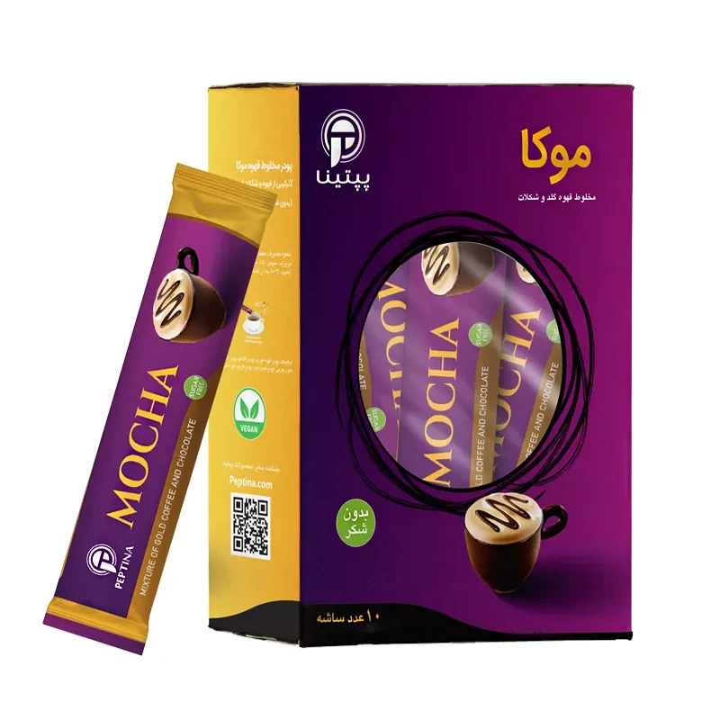 موکا (ترکیبی از قهوه و شکلات) پپتینا sachet box containing 20 sachets of 10 grams