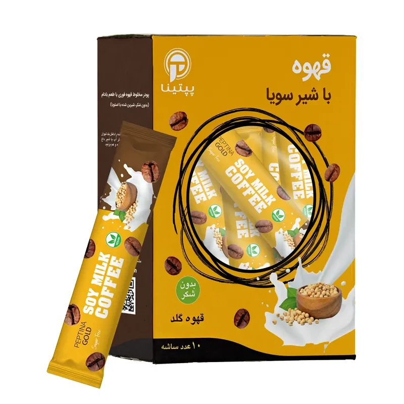 کافی میکس با پودر شیر سویا پپتینا بسته 10 ساشه‌ای