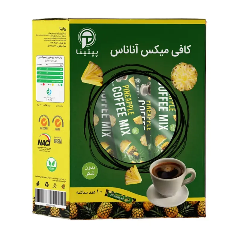 کافی میکس آناناس پپتینا sachet box containing 20 sachets of 10 grams