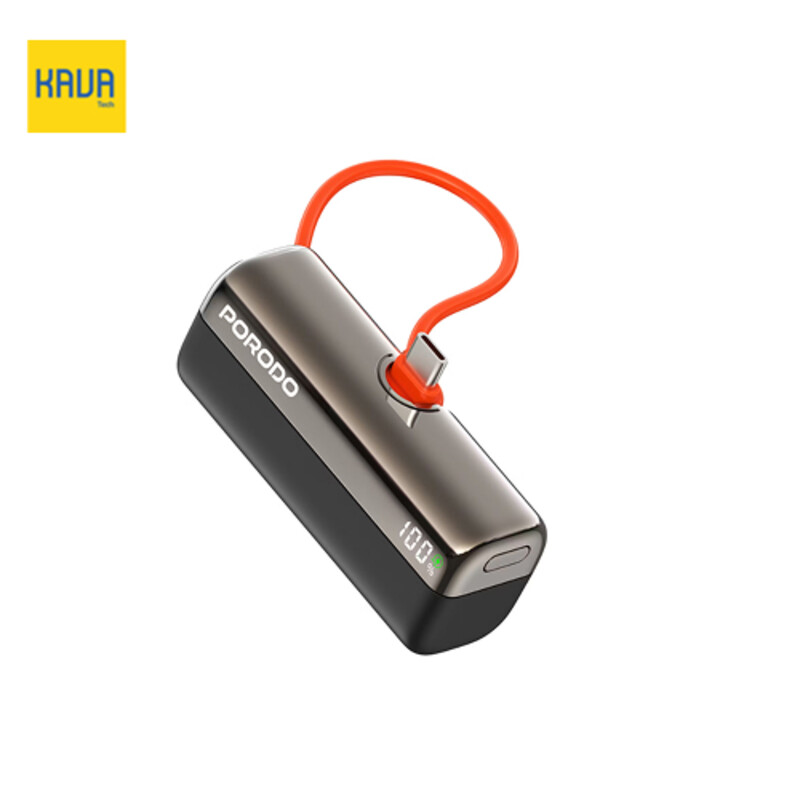 Porodo Pocket Volt 5000mAh Power Bank | پاوربانک پرتابل پورودو با شارژ سریع 22.5 وات و کانکتور Type-C داخلی