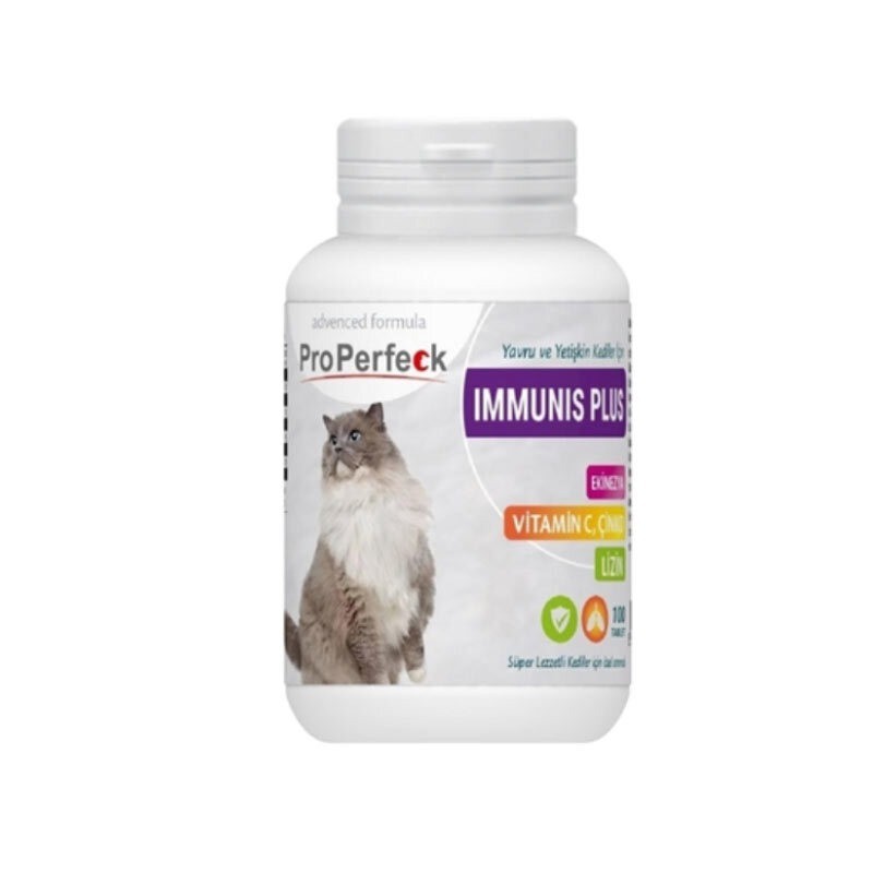 قرص تقویت کننده دستگاه ایمنی گربه پروپرفک Properfeck Cat Immunis Plus Tablet بسته 100 عددی