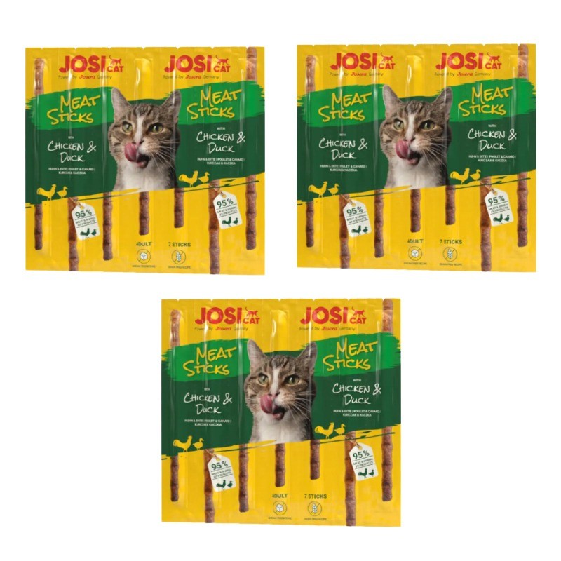 تشویقی مدادی گربه جوسرا با طعم مرغ و اردک Josicat Meat Sticks بسته 3 عددی