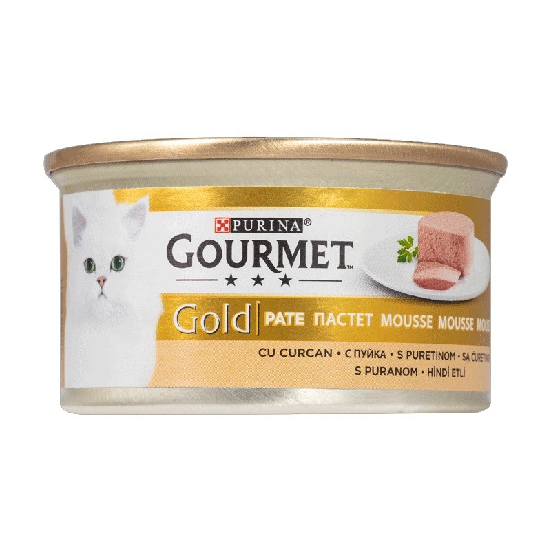 کنسرو غذای گربه گورمت پته با طعم بوقلمون Gourmet Gold Pate بسته 6 عددی
