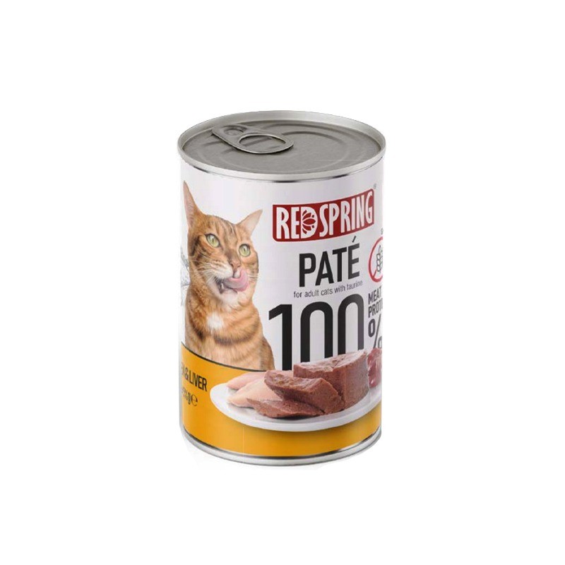 کنسرو غذای گربه رداسپرینگ با طعم مرغ و جگر Redspring Cat Chicken Liver Pate وزن 400 گرم