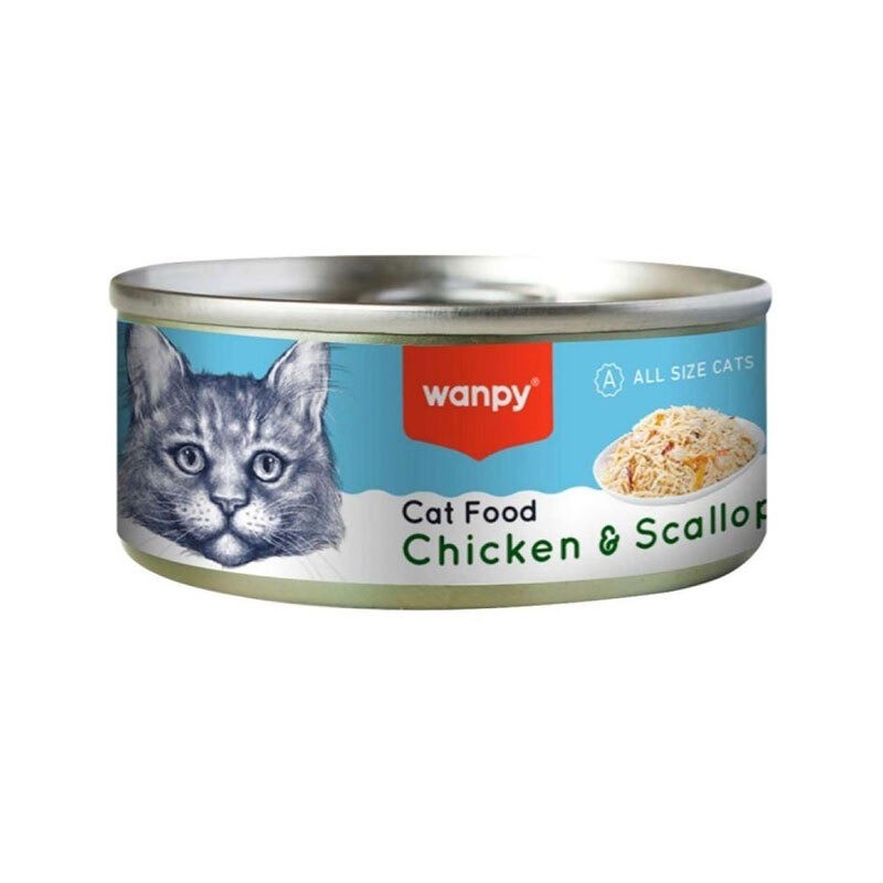 کنسرو غذای گربه ونپی با طعم مرغ و گوش ماهی Wanpy Wet Cat Food وزن 95 گرم