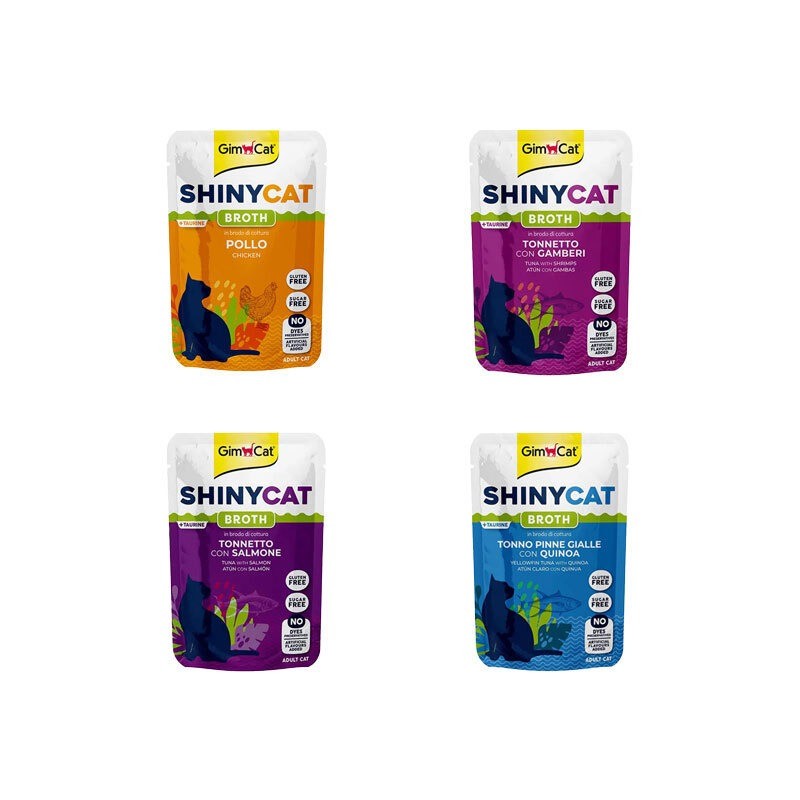 پوچ گربه جیم کت با طعم میکس GimCat ShinyCat بسته 4 عددی
