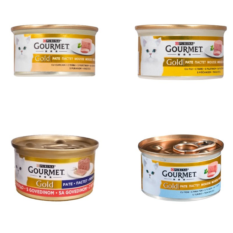 کنسرو غذای گربه گورمت پته با طعم میکس Gourmet Gold Pate بسته 4 عددی