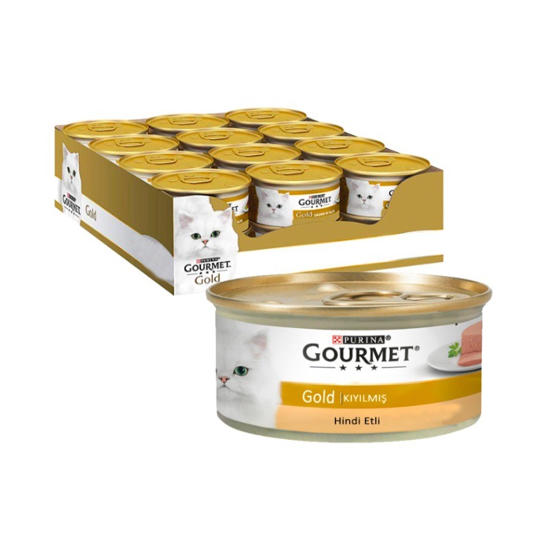 کنسرو غذای گربه گورمت پته با طعم گوشت بوقلمون Gourmet Gold Pate بسته 24 عددی