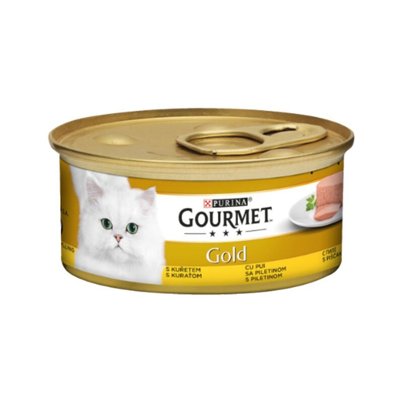کنسرو غذای گربه گورمت موس با طعم مرغ Gourmet Gold Mousse وزن 85 گرم