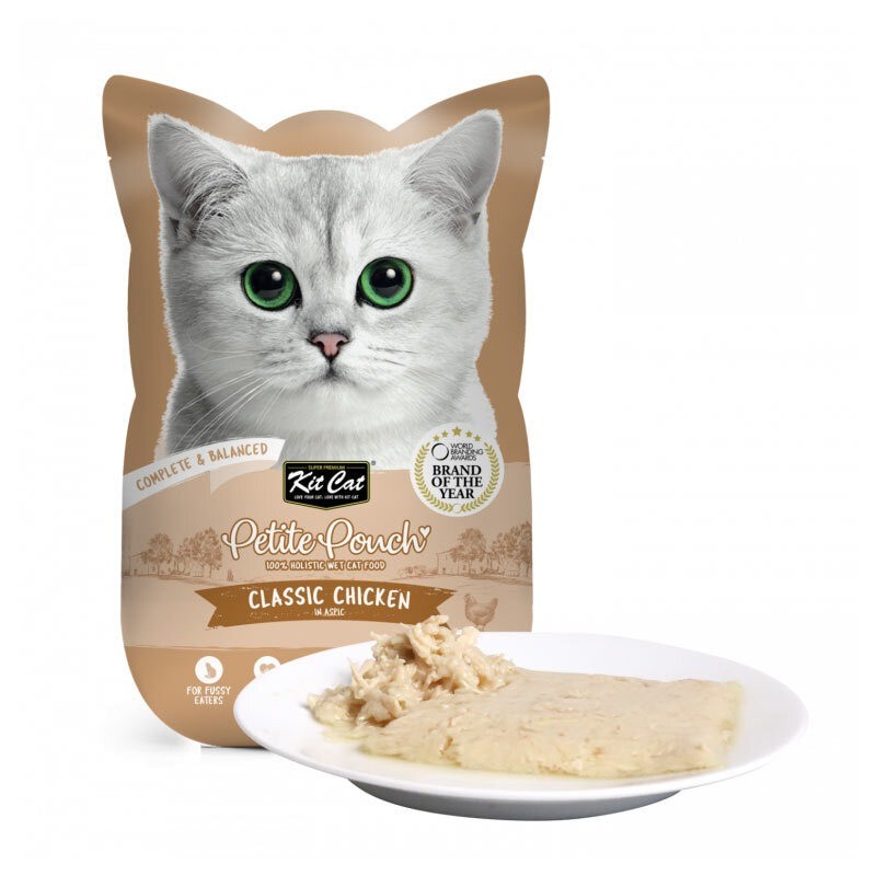 پوچ گربه کیت کت با طعم مرغ کلاسیک Kit Cat Cat Pouch With Classic Chicken وزن 70 گرم