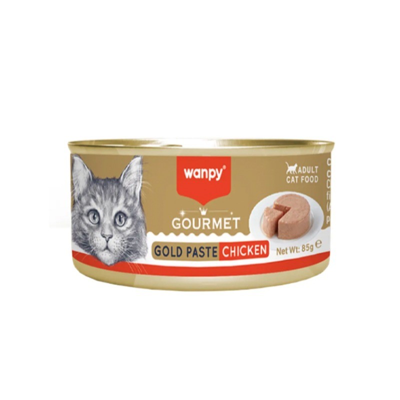 کنسرو غذای گربه ونپی با طعم مرغ Wanpy Gourmet Gold Paste وزن 85 گرم
