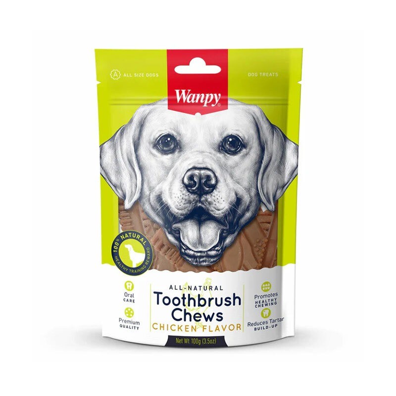 تشویقی دندانی سگ ونپی با طعم مرغ Wanpy Toothbrush Chews وزن 100 گرم