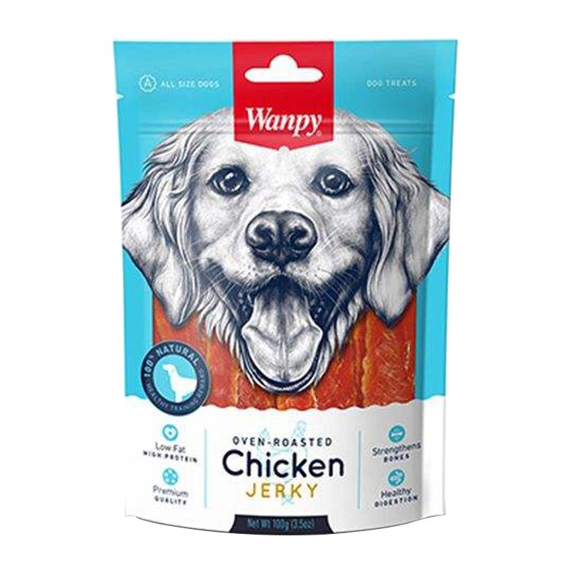 تشویقی سگ ونپی Wanpy Oven Roasted Chicken Jerky وزن 100 گرم
