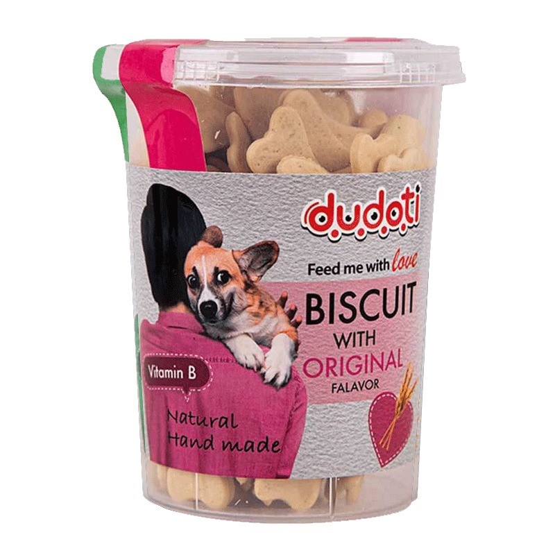 تشویقی بیسکوییتی سگ دودوتی با طعم گندم Dudoti Dog Biscuits وزن 150 گرم