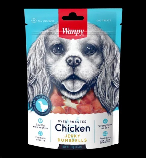 تشویقی سگ ونپی با طعم مرغ Chicken Jerky Dumbbells وزن 100 گرم