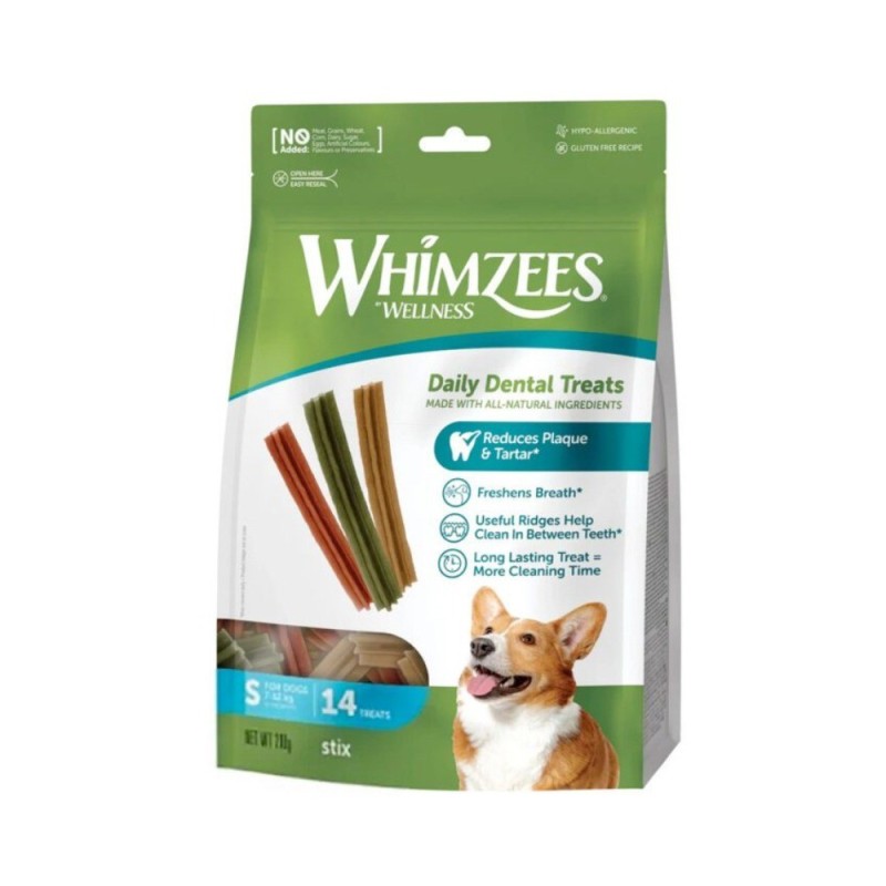 تشویقی سگ نژاد کوچک ویمزیس Whimzees Stix Small بسته 14 عددی