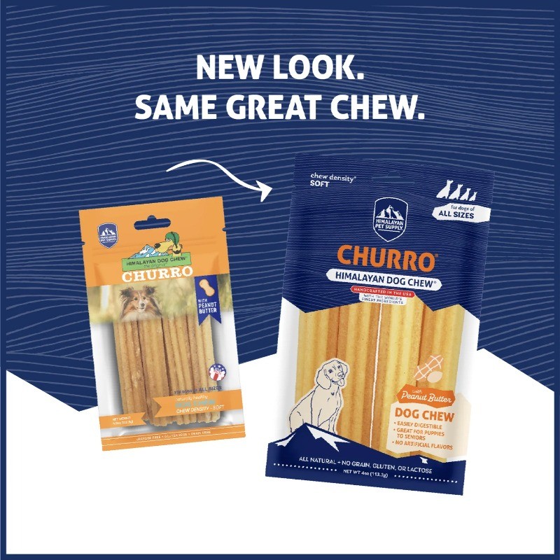 تشویقی چورو سگ هیمالین با طعم بادام زمینی Himalayan Churro Peanut Butter وزن 113 گرم