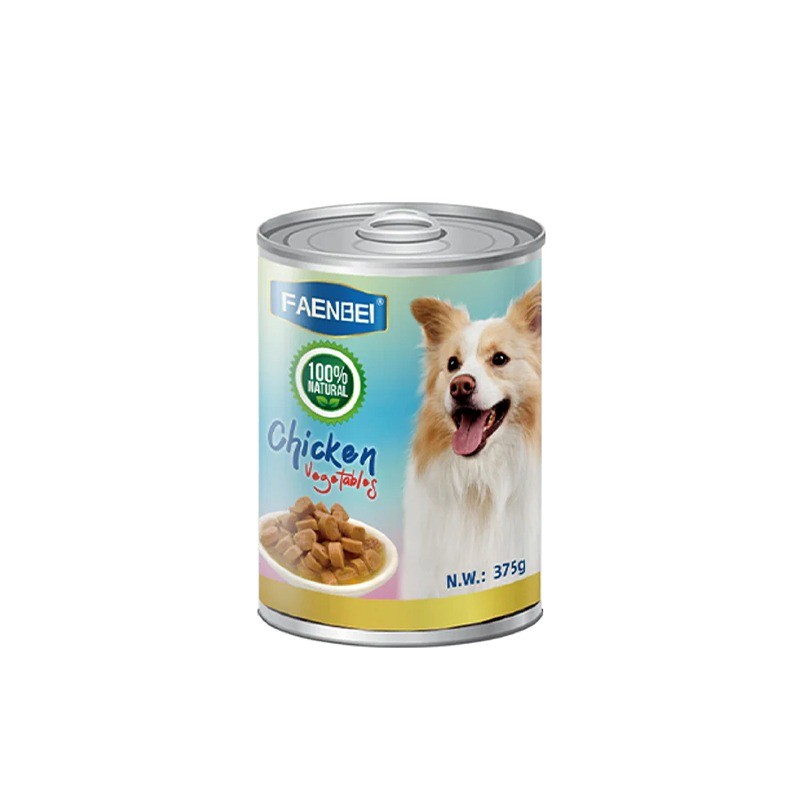 کنسرو غذای سگ فنبی با مرغ و سبزیجات Faenbei Dog Wet Food with Chicken وزن 375 گرم
