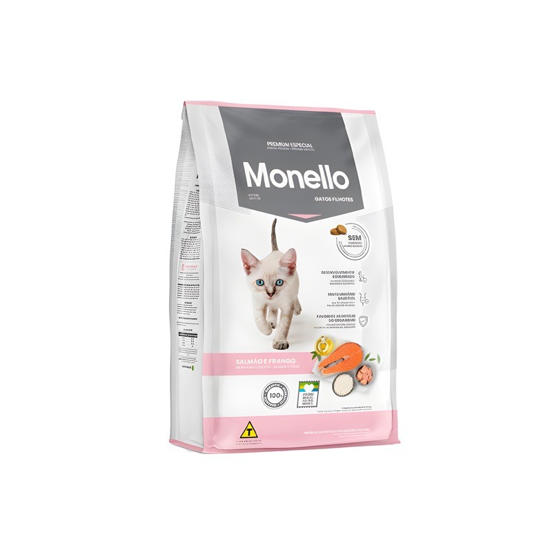 غذای خشک بچه گربه مونلو با طعم ماهی سالمون و مرغ Monello Kitten Premium Special وزن 10 کیلوگرم