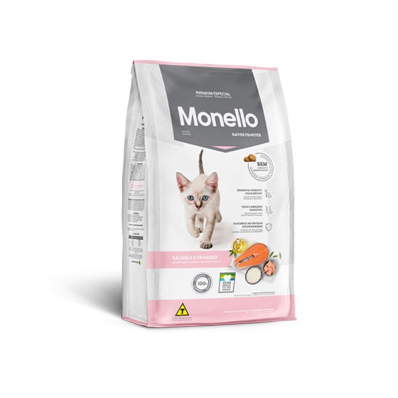 غذای خشک بچه گربه مونلو با طعم ماهی سالمون و مرغ Monello Kitten Premium Special وزن 1 کیلوگرم