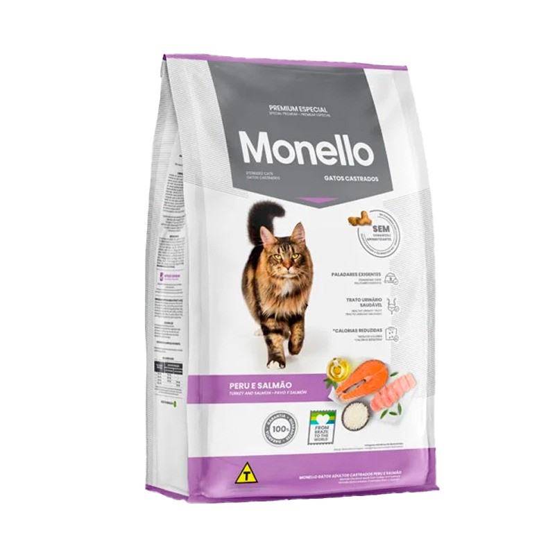 غذای خشک گربه عقیم شده مونلو با طعم بوقلمون و ماهی سالمون Monello Sterilised Premium Special وزن 1 کیلوگرم