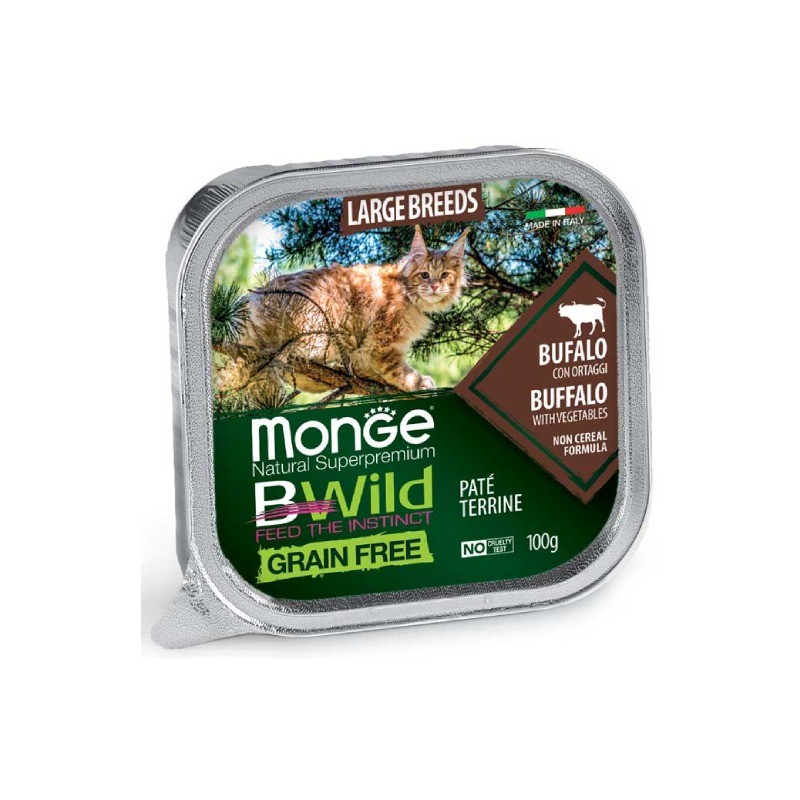 غذای کاسه ای گربه مونژه با طعم گوشت بوفالو Monge Bwild Cat Pate وزن 100 گرم