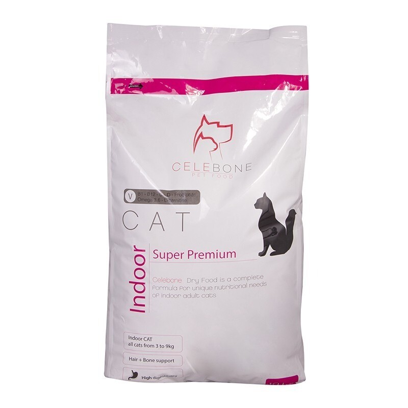 غذای خشک گربه سلبن با طعم مرغ Celebone Cat Dry Food Indoor Cat بسته 3 عددی