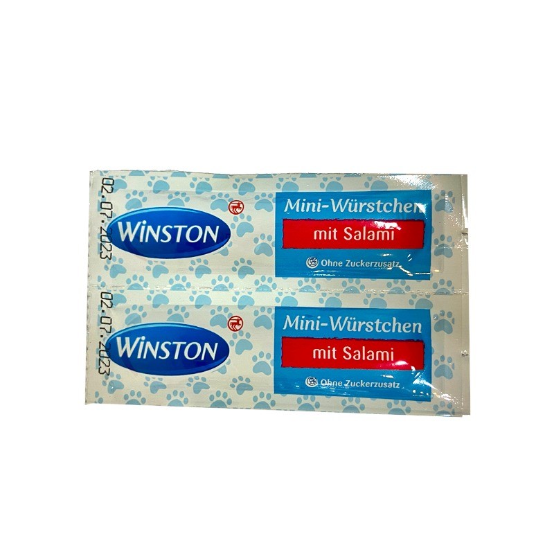 تشویقی سوسیسی گربه وینستون با طعم سالامی Winston Mini Sausage بسته 2 عددی