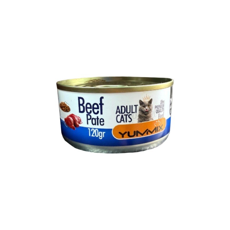 کنسرو غذای گربه بالغ یامیکس مدل پته با طعم گوشت گاو Yummix Adult Cat Pate Beef وزن 120 گرم