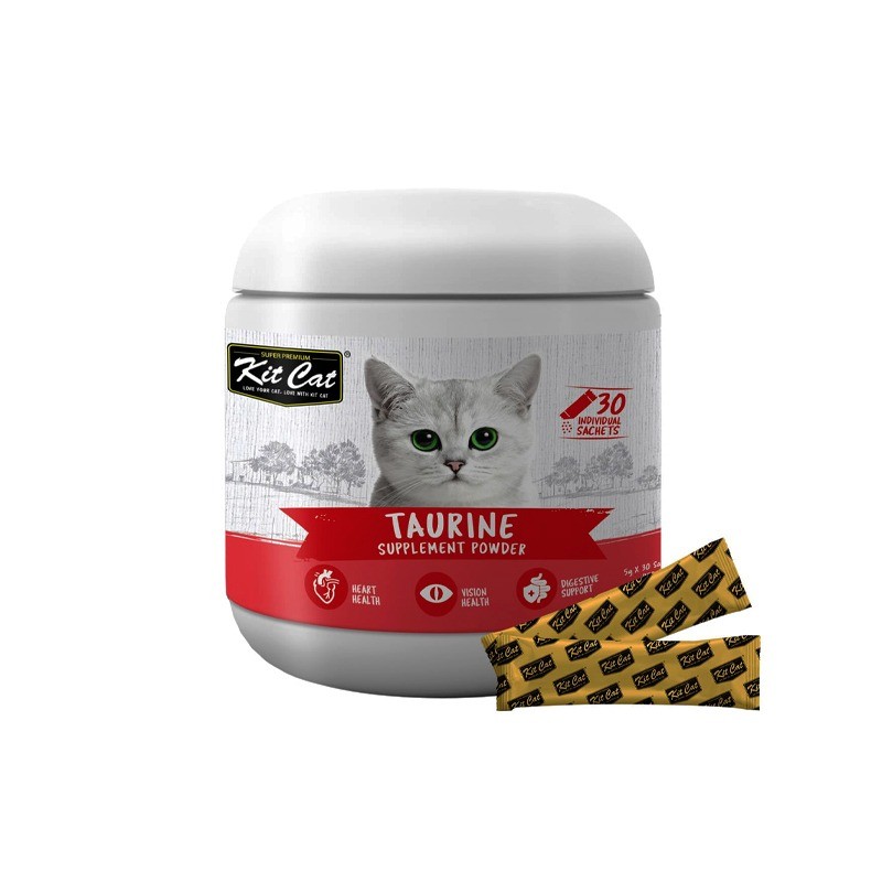 پودر مکمل گربه کیت کت مخصوص سلامت قلب و بینایی KitCat Taurine Powder بسته 30 عددی