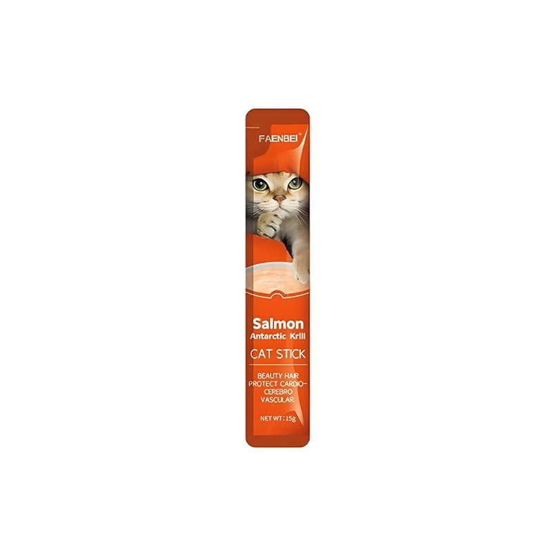 بستنی گربه فنبی با طعم سالمون و میگو Faenbei Cat Stick with Salmon & Krill وزن 15 گرم