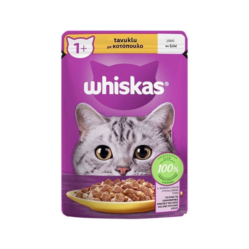 پوچ گربه ویسکاس با طعم مرغ Whiskas Cat Pouch وزن 85 گرم