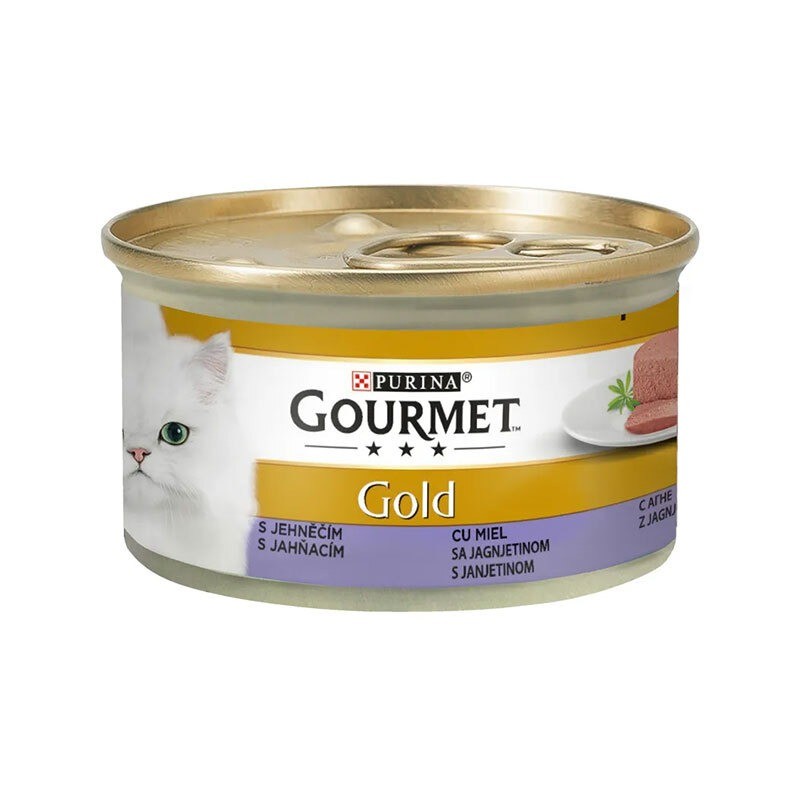 کنسرو غذای گربه گورمت با طعم گوشت بره Gourmet Gold Mousse وزن 85 گرم