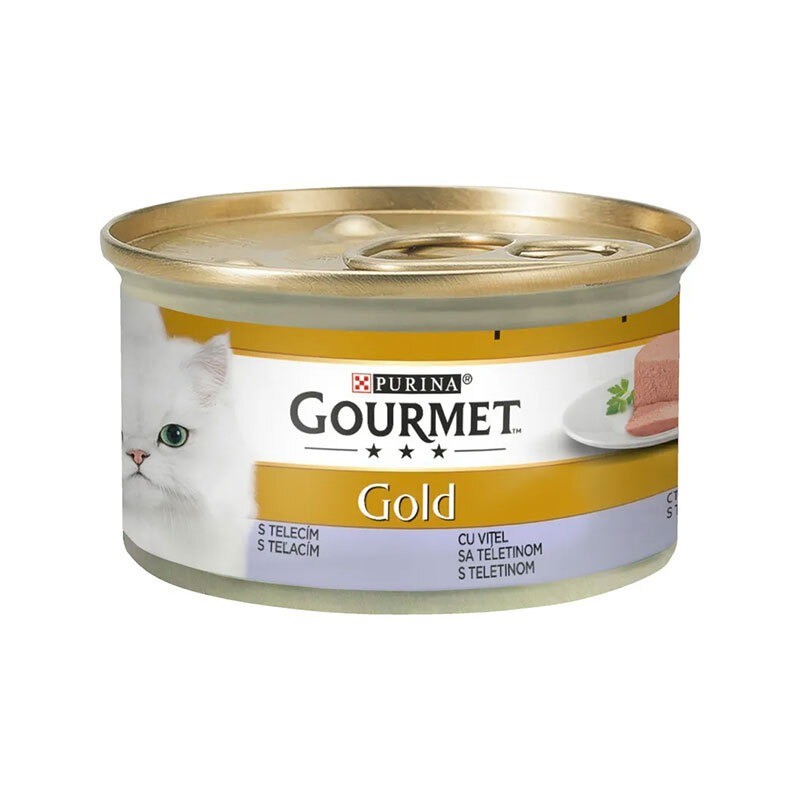 کنسرو غذای گربه گورمت موس با طعم گوشت گوساله Gourmet Gold Veal وزن 85 گرم