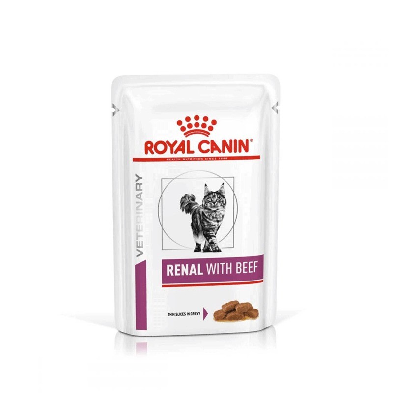 پوچ گربه رنال رویال کنین با طعم گوشت گاو Royal Canin Renal Beef وزن 85 گرم