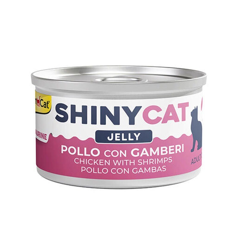کنسرو غذای گربه جیم کت با طعم مرغ و میگو در ژله GimCat Cat Canned Food With Chicken & Shrimp وزن 70 گرم