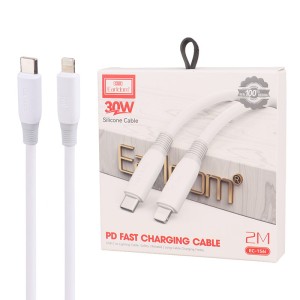 کابل تایپ سی به لایتنینگ فست شارژ 30 وات ارلدام EC-156i طول 2 متر