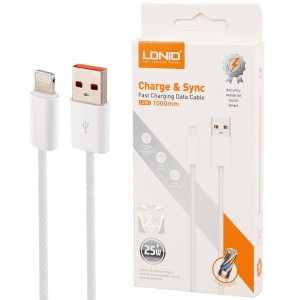 کابل لایتنینگ فست شارژ 25 وات الدینیو LS901 طول 1 متر