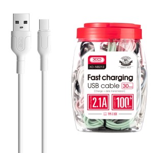 کابل تایپ سی فست شارژ 2.1 آمپر ایکس او XO-NB212 طول 1 متر بسته 30 عددی