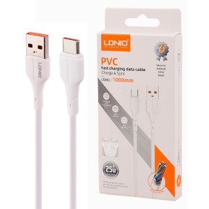 کابل تایپ سی فست شارژ 25 وات الدینیو LS841 طول 1 متر