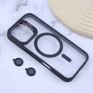قاب PC مگ سیف Bracket آیفون iPhone 17 استندشو با محافظ لنز رینگی
