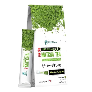 پودر ماچا تشریفاتی پپتینا sachet box containing 20 sachets of 12 grams