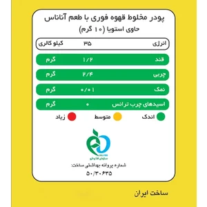 کافی میکس آناناس پپتینا sachet box containing 20 sachets of 10 grams