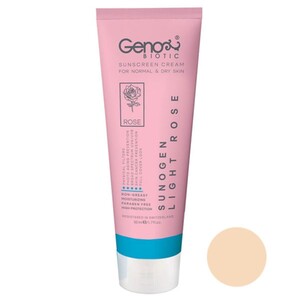 کرم ضد آفتاب رنگی پوست های خشک و معمولی SPF50 ژنوبایوتیک 50gr