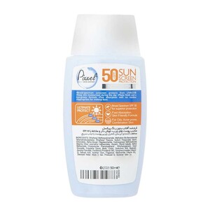 کرم ضد آفتاب بی رنگ SPF50 پوست چرب و جوشدار پیکسل 50ml