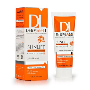 کرم ضد آفتاب رنگی درمالیفت SPF50 پوست چرب