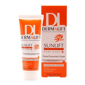 کرم ضد آفتاب رنگی درمالیفت SPF50 پوست چرب