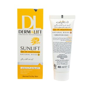 کرم ضد آفتاب رنگی درمالیفت SPF50 پوست معمولی و خشک