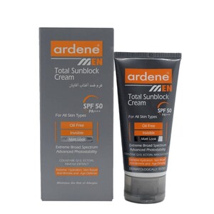 کرم ضد آفتاب آقایان آردن spf50 فاقد چربی 50ml