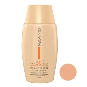 کرم ضد آفتاب رنگی ژیناژن SPF50 پوست چرب و مختلط